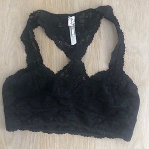 Free people black lace bralette sz small